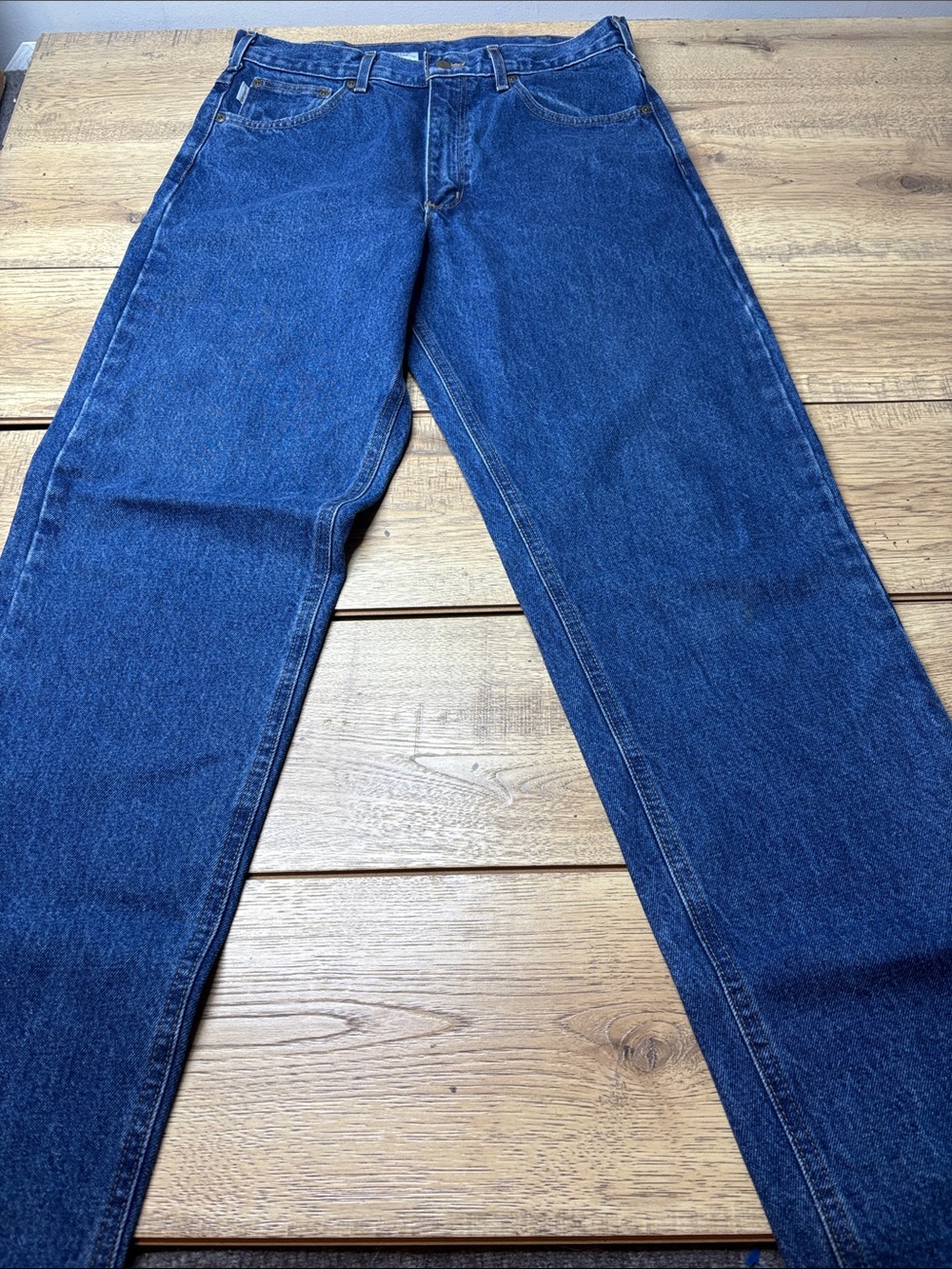 Men’s Carhartt Relaxed Fit Straight Leg Blue Denim Jeans Size 34x36